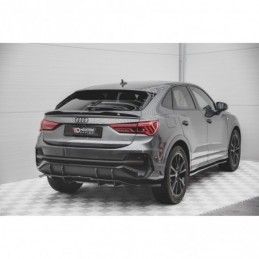 Maxton Central Rear Splitter (with vertical bars) Audi Q3 Sportback S-Line Gloss Black, MAXTON DESIGN