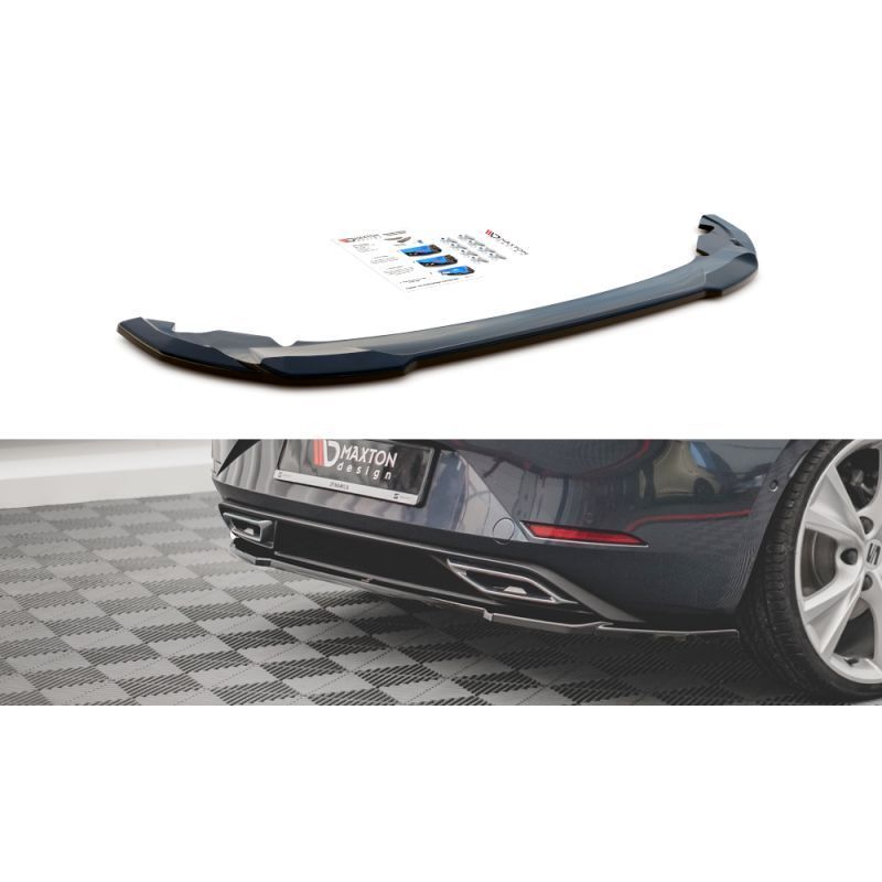 Maxton Central Rear Splitter for Seat Leon FR Hatchback Mk4 Gloss Black, MAXTON DESIGN