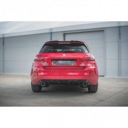 Maxton Rear Valance + Exhaust Ends Imitation Peugeot 308 GT Mk2 Facelift Gloss Black \ Chrome, MAXTON DESIGN