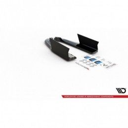Maxton Rear Side Splitters V.1 + Flaps Ford Mustang GT Mk6 Facelift Gloss Black, MAXTON DESIGN