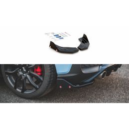 Maxton Rear Side Splitters V.7 + Flaps Hyundai I30 N Mk3 Hatchback Gloss Black, MAXTON DESIGN