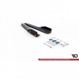 Maxton Rear Side Splitters V.2 + Flaps Skoda Octavia RS Mk4 Gloss Black, MAXTON DESIGN