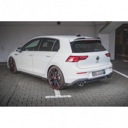 Maxton Rear Side Splitters V.2 + Flaps Volkswagen Golf 8 GTI Gloss Black, MAXTON DESIGN