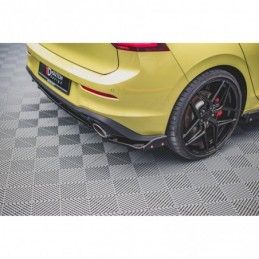 Maxton Rear Side Splitters V.1 + Flaps Volkswagen Golf 8 GTI Clubsport Gloss Black, MAXTON DESIGN