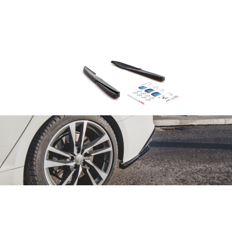 Maxton Rear Side Splitters for Audi S5 Sportback F5 Facelift Gloss Black, MAXTON DESIGN