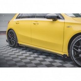 Maxton Side Skirts Diffusers V.2 + Flaps Mercedes-AMG A45 S Gloss Black, MAXTON DESIGN