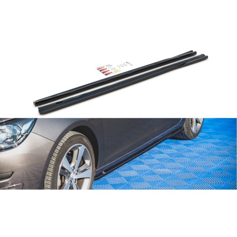 Maxton Side Skirts Diffusers Peugeot 308 SW Mk2 Facelift Gloss Black, MAXTON DESIGN