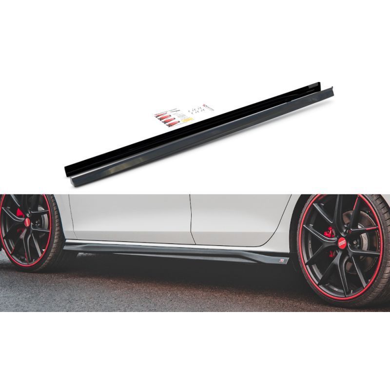 Maxton Side Skirts Diffusers V.3 Volkswagen Golf 8 GTI Gloss Black, MAXTON DESIGN