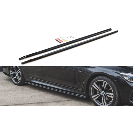 Maxton Side Skirts Diffusers for BMW 7 M-Pack G11 Gloss Black, MAXTON DESIGN