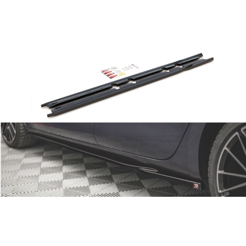 Maxton Side Skirts Diffusers V.1 Seat Leon FR Mk4 / Cupra Leon Gloss Black, MAXTON DESIGN