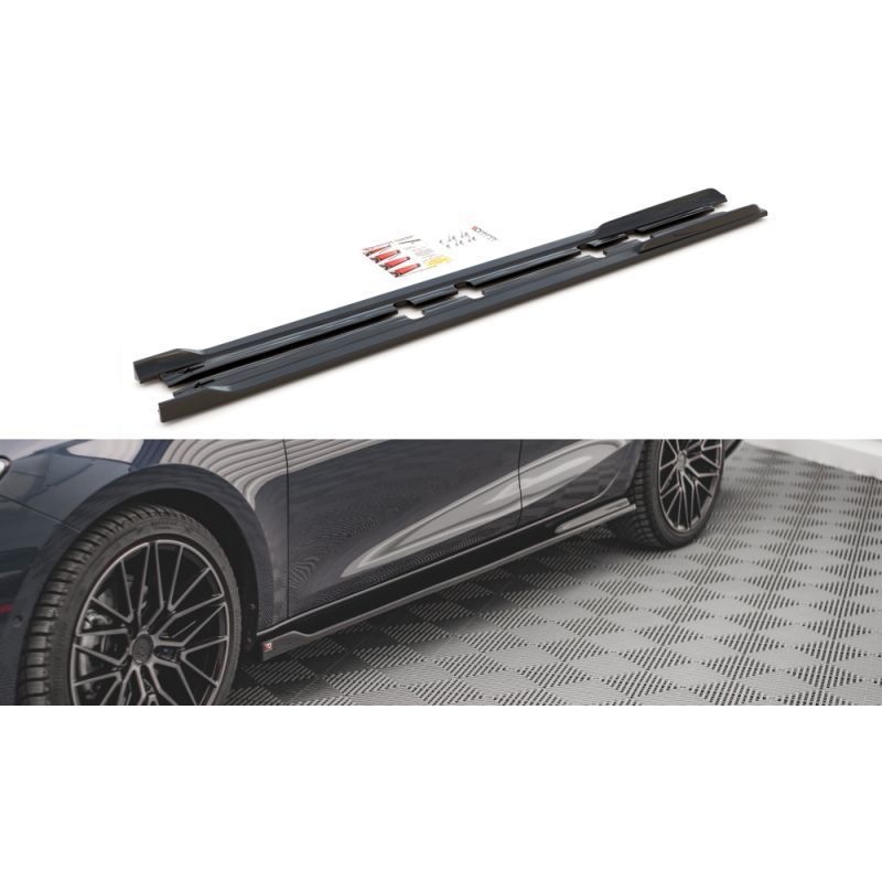 Maxton Side Skirts Diffusers V.2 Seat Leon FR Mk4 / Cupra Leon Gloss Black, MAXTON DESIGN