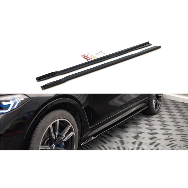 Maxton Side Skirts Diffusers BMW X7 M G07 Gloss Black, MAXTON DESIGN