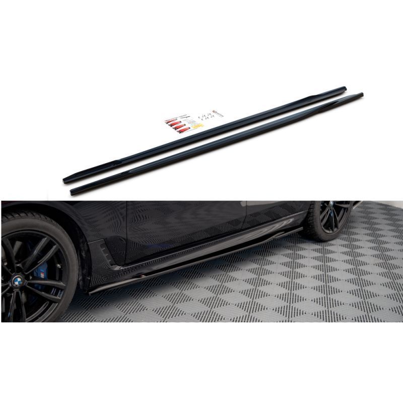 Maxton Side Skirts Diffusers for BMW 6 GT G32 M-Pack Gloss Black, MAXTON DESIGN