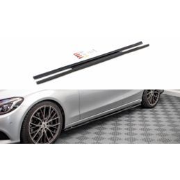 Maxton Side Skirts Diffusers Mercedes-Benz C W205 Gloss Black, MAXTON DESIGN