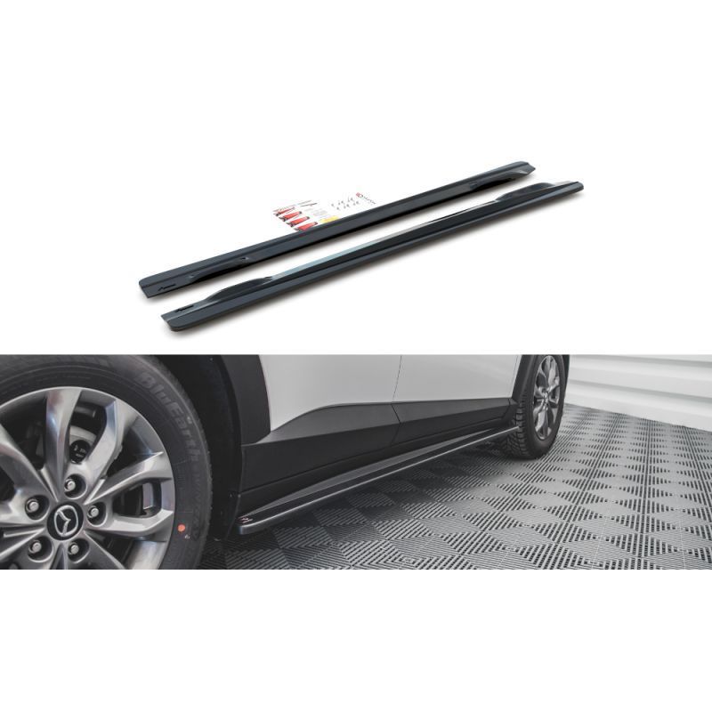 Maxton Side Skirts Diffusers Mazda CX-3 Gloss Black, MAXTON DESIGN