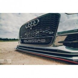 Maxton FRONT RACING SPLITTER AUDI A6 C7 S-LINE 2 splitters 1 set ABS Gloss Black, A6/S6/RS6 4G C7 
