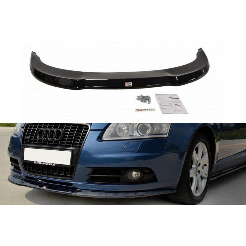 Maxton Front Splitter Audi A6 S-Line C6 Gloss Black, A6/RS6 4F C6