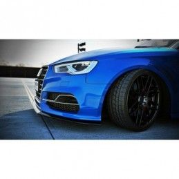 Maxton Front Splitter V.1 Audi S3 / A3 S-Line 8V Sedan / Cabrio Gloss Black, A3/S3/RS3 8V