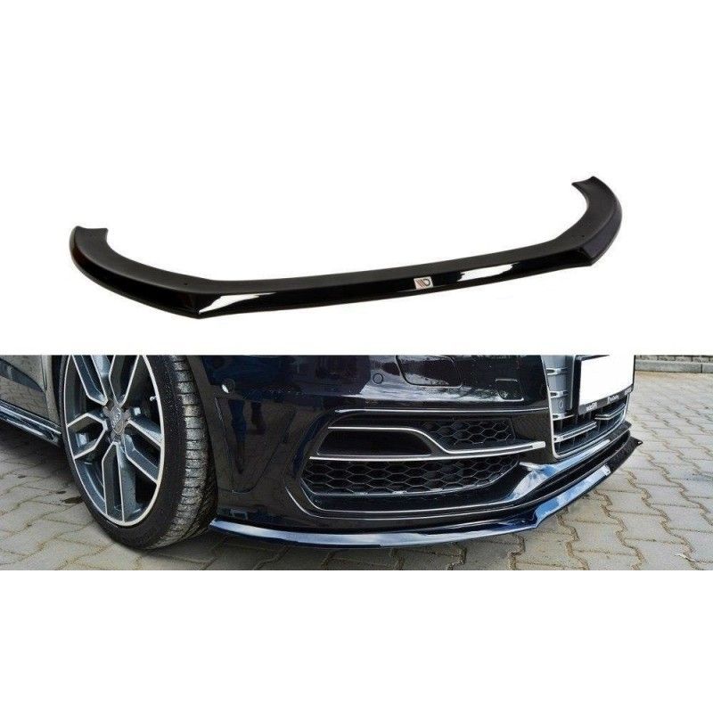 Maxton Front Splitter Audi S3 / A3 S-Line 8v Hatchback / Sportback Gloss Black, A3/S3/RS3 8V