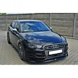 Maxton Front Splitter Audi S3 / A3 S-Line 8v Hatchback / Sportback Gloss Black, A3/S3/RS3 8V