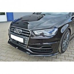 Maxton Front Splitter Audi S3 / A3 S-Line 8v Hatchback / Sportback Gloss Black, A3/S3/RS3 8V