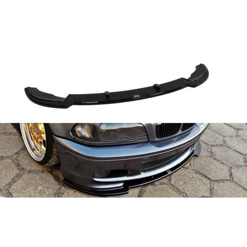 Maxton FRONT SPLITTER V.1 for BMW 3 E46 MPACK COUPE Gloss Black, Serie 3 E46/ M3