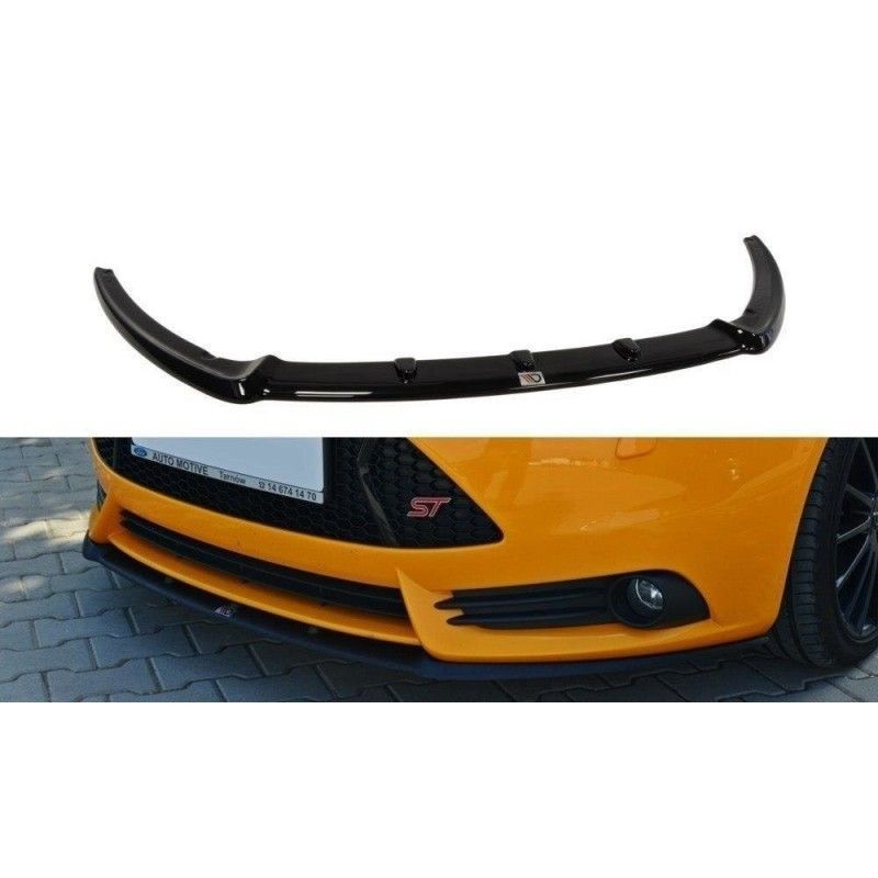 Maxton Front Splitter Ford Focus ST Mk3 (Cupra) Gloss Black, Focus Mk3 / 3.5 / ST / RS