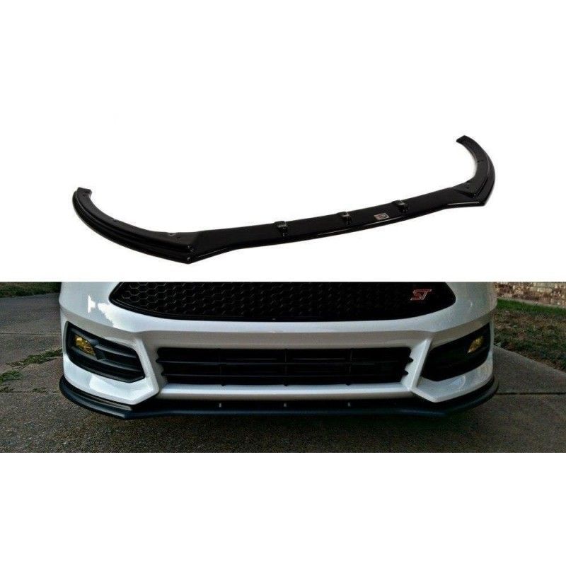 Maxton Front Splitter V.1 Ford Focus ST Mk3 FL Gloss Black, Focus Mk3 / 3.5 / ST / RS