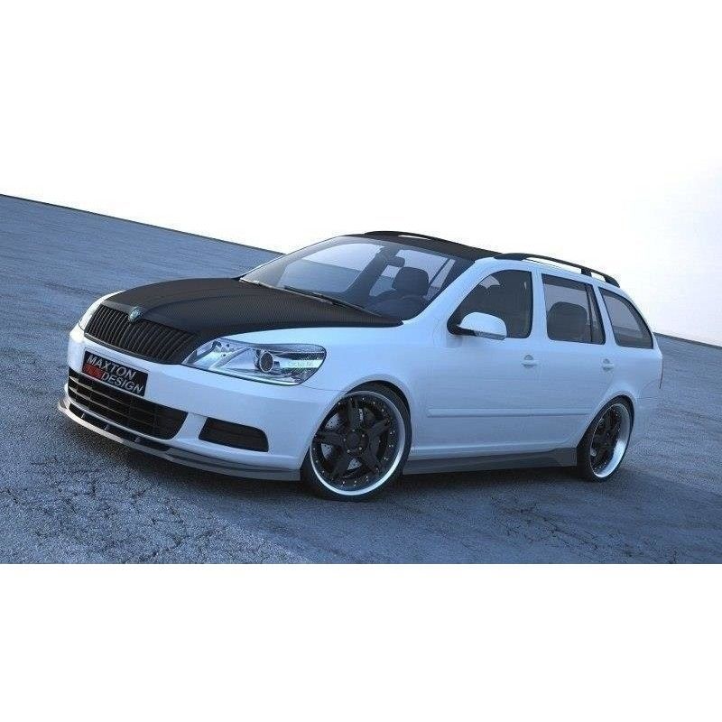 Maxton Front Splitter Skoda Octavia Mk2 FL Gloss Black, Octavia II