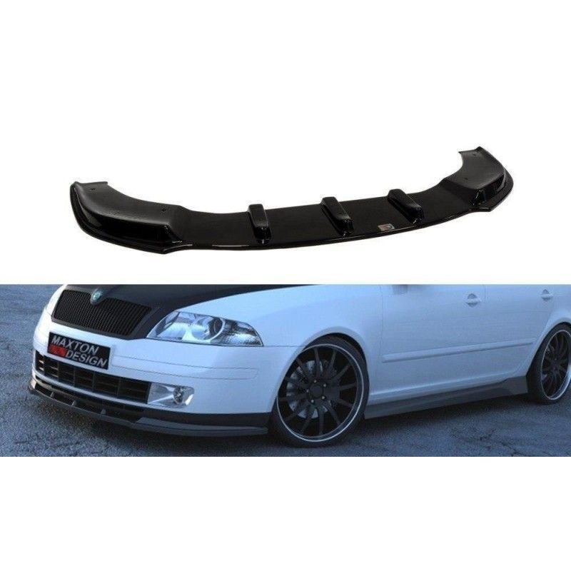 Maxton Front Splitter Skoda Octavia Mk2 Gloss Black, Octavia II