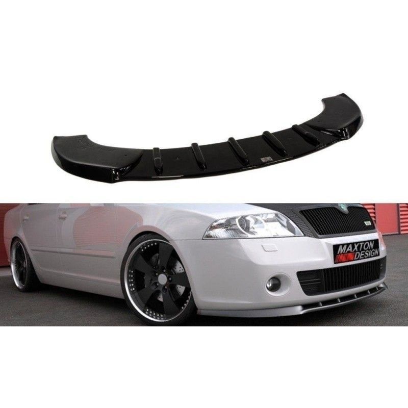 Maxton FRONT SPLITTER OCTAVIA 2, FIT ONLY FOR OCTAVIA 2 RS PREFACE MODEL Gloss Black, Octavia II