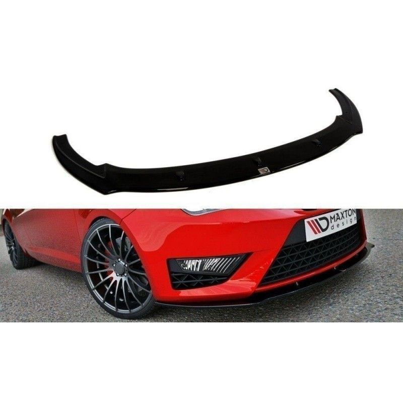 Maxton FRONT SPLITTER SEAT IBIZA IV CUPRA (6J) FACELIFT Gloss Black, Ibiza Mk4 Cupra