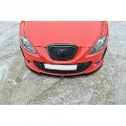 Maxton FRONT SPLITTER SEAT LEON MK2 MS DESIGN Gloss Black, Leon Mk2 / Cupra