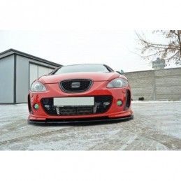 Maxton FRONT SPLITTER SEAT LEON MK2 MS DESIGN Gloss Black, Leon Mk2 / Cupra