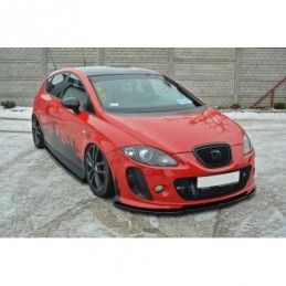 Maxton FRONT SPLITTER SEAT LEON MK2 MS DESIGN Gloss Black, Leon Mk2 / Cupra