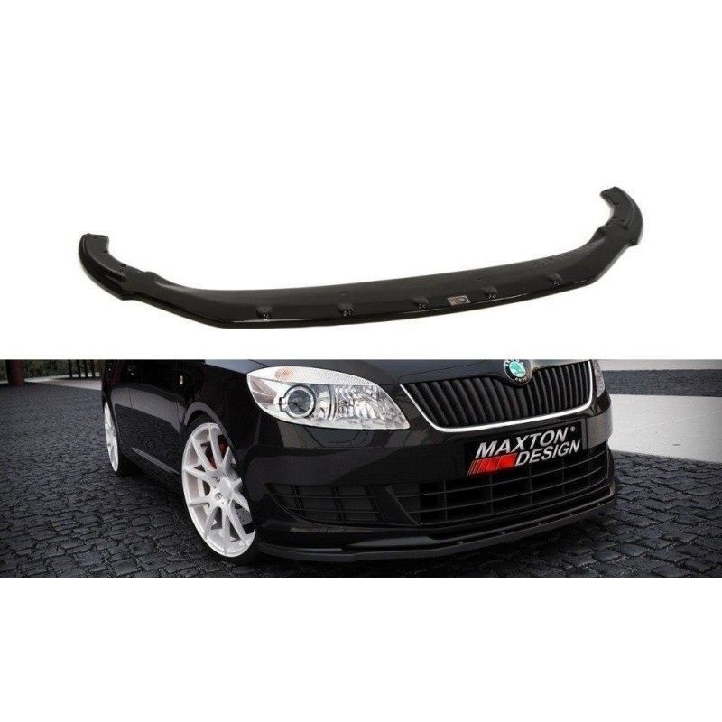 Maxton Front Splitter Skoda Fabia Mk2 FL Gloss Black, Fabia II