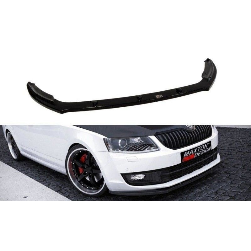 Maxton Front Splitter V.2 Skoda Octavia Mk3 Gloss Black, Octavia III