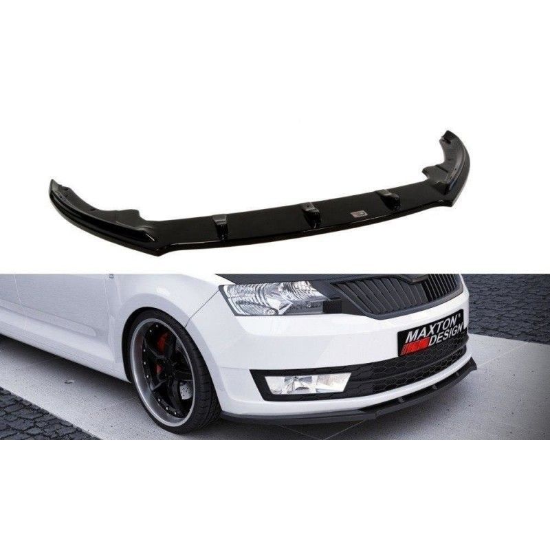 Maxton Front Splitter V.1 Skoda Rapid Gloss Black, Rapid