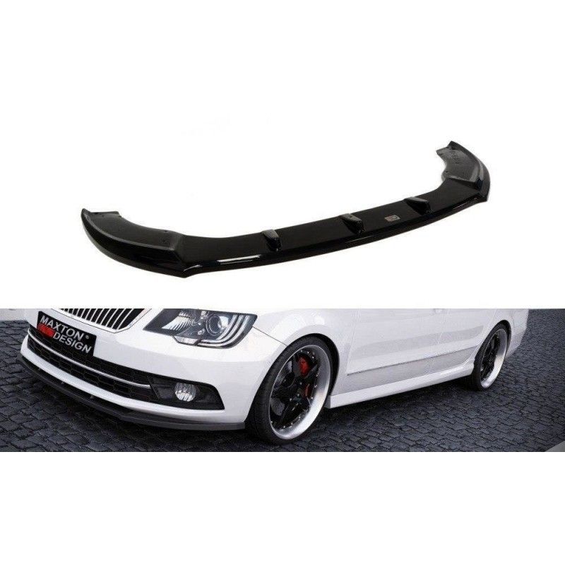 Maxton Front Splitter Skoda Superb Mk2 FL Gloss Black, Superb