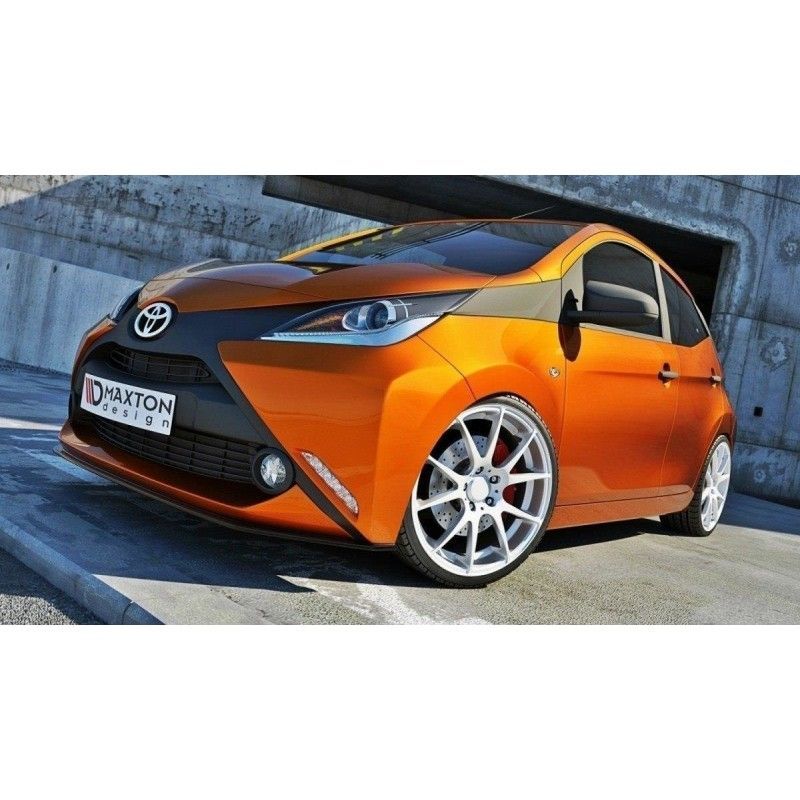 Maxton FRONT SPLITTER TOYOTA AYGO mk2 Gloss Black, Aygo