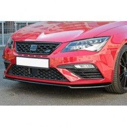 Maxton Front Splitter V.2 Seat Leon Cupra / FR Mk3 FL Gloss Black, Leon Mk3 FR