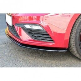 Maxton Front Splitter V.2 Seat Leon Cupra / FR Mk3 FL Gloss Black, Leon Mk3 FR