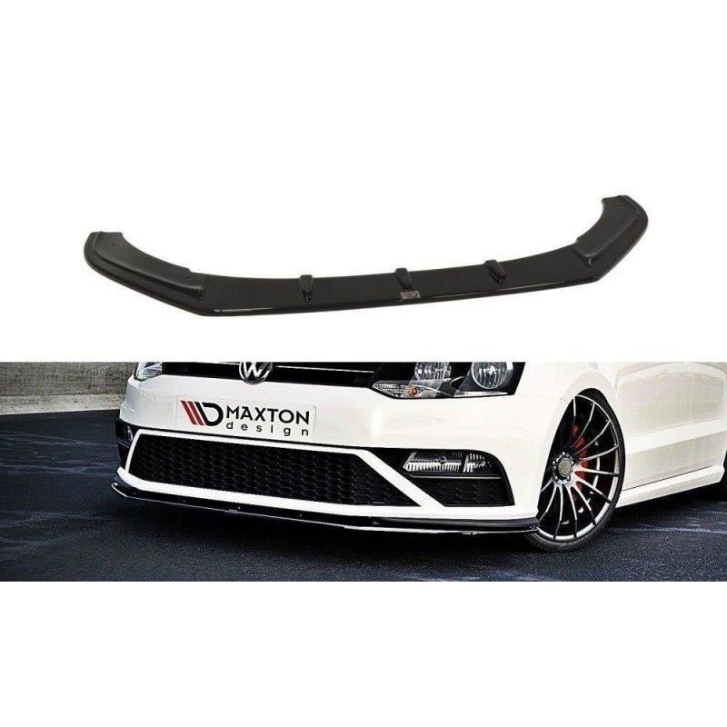 Maxton FRONT SPLITTER v.1 VW POLO MK5 GTI (FACELIFT) Gloss Black, Polo Mk5 6R