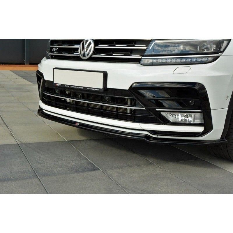 Maxton FRONT SPLITTER Vw Tiguan Mk2 R-Line Gloss Black, Tiguan