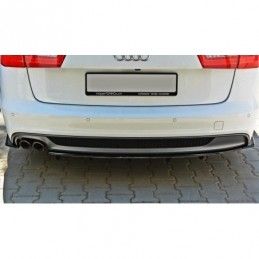 Maxton CENTRAL REAR SPLITTER AUDI A6 C7 S-LINE AVANT Gloss Black, A6/S6/RS6 4G C7 