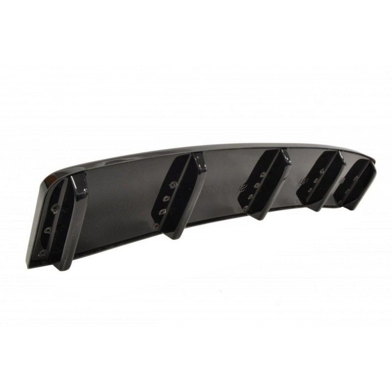 Maxton CENTRAL REAR SPLITTER AUDI A7 S-LINE (FACELIFT) (with vertical bars) Gloss Black, A7/ S7 / RS7 - C7