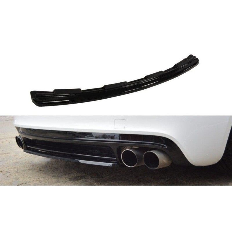 Maxton Central Rear Splitter Audi TT S 8J (without vertical bars) Gloss Black, TT 8J