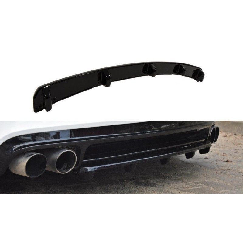 Maxton Central Rear Splitter Audi TT S 8J (with a vertical bar) Gloss Black, TT 8J