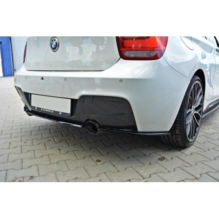 Maxton CENTRAL REAR SPLITTER BMW 1 F20/F21 M-Power (without vertical bars) Gloss Black, Serie 1 F20/ F21
