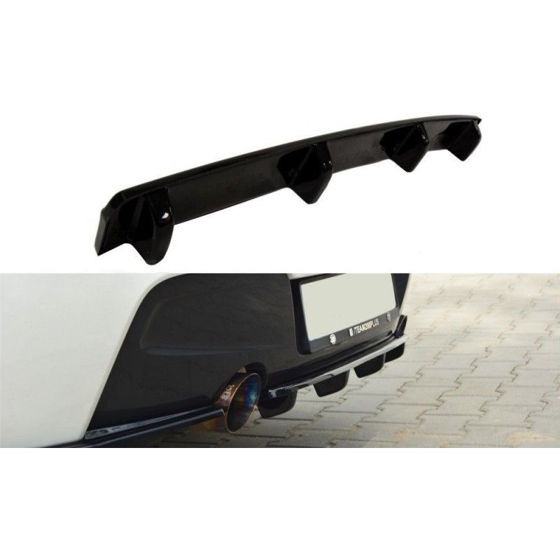 Maxton CENTRAL REAR SPLITTER BMW 1 F20/F21 M-Power (with vertical bars) Gloss Black, Serie 1 F20/ F21